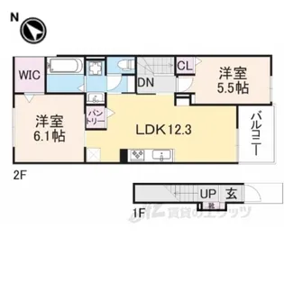 Yフォレスト五個荘【2階】の間取り