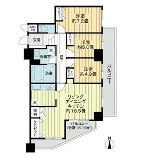 ナイス・ステージ・宇都宮参番館【2階】の間取り