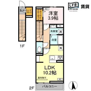 Castle Hills Y【1階】の間取り