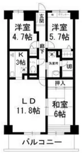 エトワール多摩川【5階】の間取り