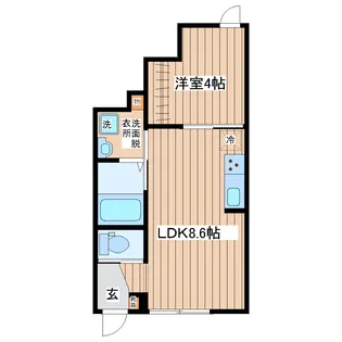 エニーレ新田東【1階】の間取り