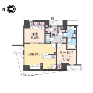ジオ京都御池通【7階】の間取り