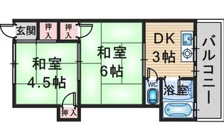 ハイツ朝日【2階】の間取り