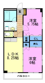 サンホークハイツ【2階】の間取り