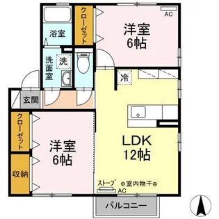 セレノコートAB【2階】の間取り