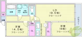 レアル多賀城【4階】の間取り