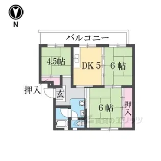 寝屋川団地C34号棟【2階】の間取り
