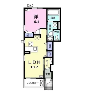 Lukaku(ルカク)【1階】の間取り