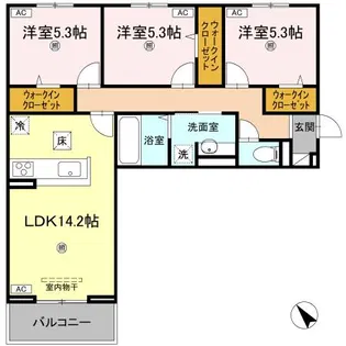 サンセール問屋町II【3階】の間取り