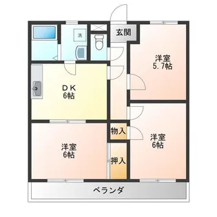中西壱番館【1階】の間取り