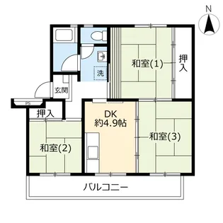 UR上和田【4階】の間取り