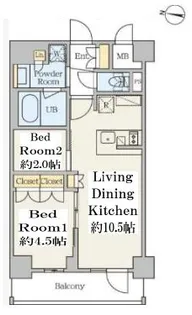 クレストコート錦糸町【6階】の間取り