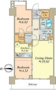 勝どきビュータワー【45階】の間取り