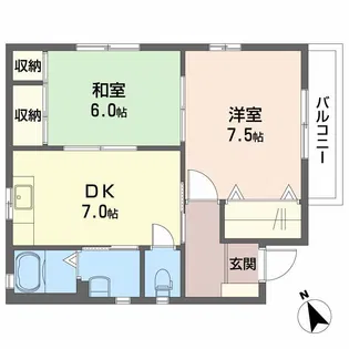 シャーメゾン新谷【1階】の間取り