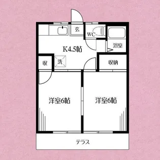 ハイツ森美【1階】の間取り