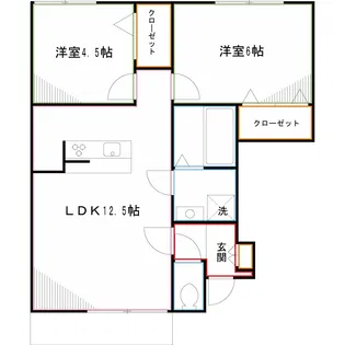 フローラ国立【1階】の間取り