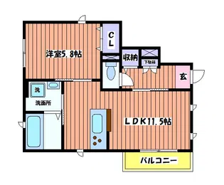 セレーナ国立【1階】の間取り
