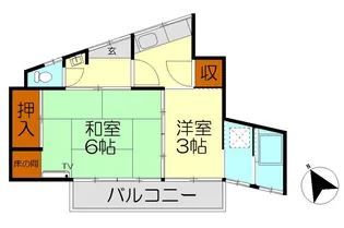 上畑佐々木アパートII【1階】の間取り