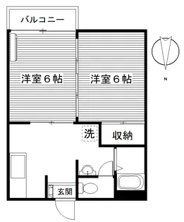かしまハイツA【2階】の間取り