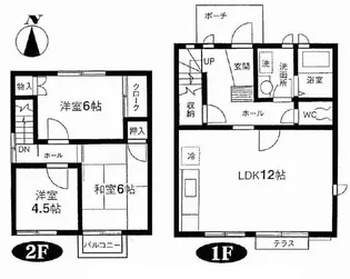 上鷺宮4-1テラスハウスの間取り