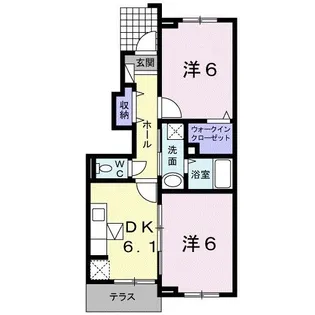 デ・アコールド【1階】の間取り
