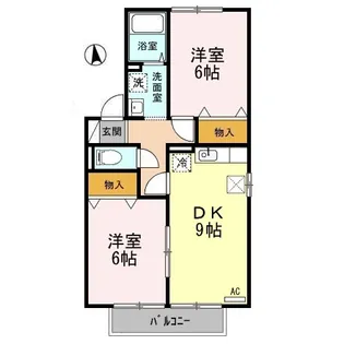 ウィルモア愛谷 A【1階】の間取り