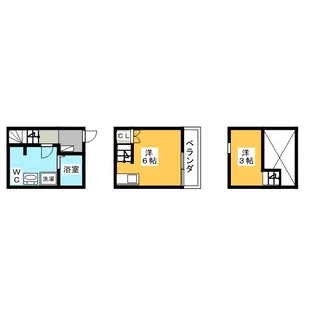 アースクエイク豊【1階】の間取り