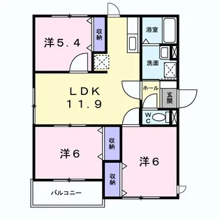 3LDKの間取り画像