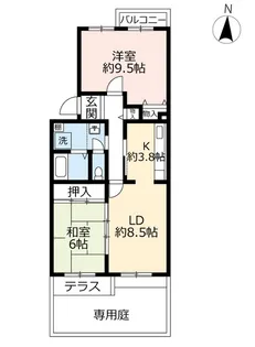 UR鶴山台【1階】の間取り