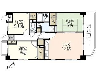 ハーモニー中須【2階】の間取り