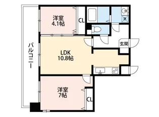 QREST熊大病院前【4階】の間取り