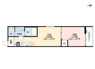 東京都立川市富士見町2【アパート】の間取り