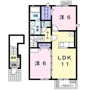 ユニゾンIV【2階】の間取り