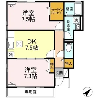 アマービル桜 B棟【1階】の間取り