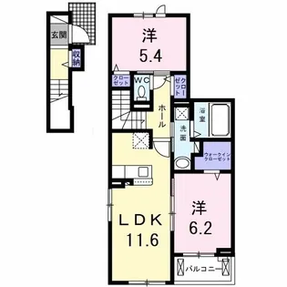 クラール ディ ヴェルト【2階】の間取り