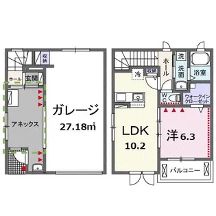 カブ ガレージの間取り