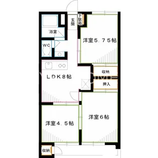 上水ハイツ【2階】の間取り