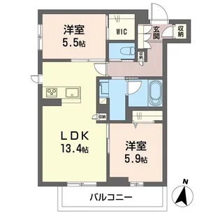 シエロエストレラード【1階】の間取り