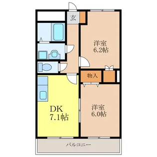 岐阜県土岐市下石町【アパート】の間取り