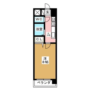 ヒルズ新栄【8階】の間取り