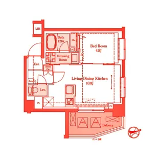 1LDKの間取り画像