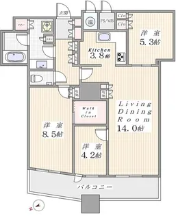 ザ・パークハウス西新宿タワー60【31階】の間取り