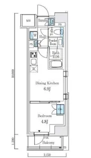 テラス駒込サウス【9階】の間取り