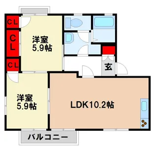 ヴェルドミールD【2階】の間取り