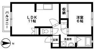 フロイデ・堀 D棟【1階】の間取り
