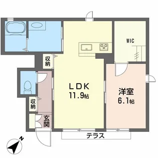 メゾン・ド・ヤスナガ【1階】の間取り