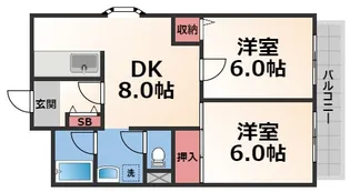 ラ・フォーレ高井田【4階】の間取り