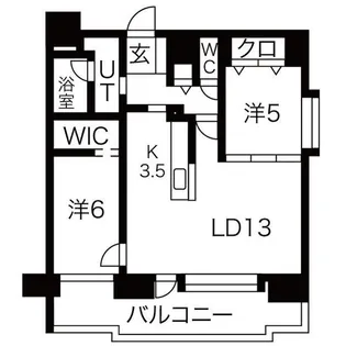 北海道札幌市中央区南一条西25【マンション】の間取り