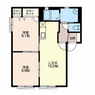 サンスプリングB【1階】の間取り