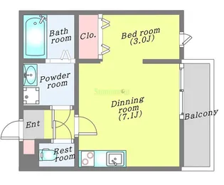 メリディアンなないろの里弐番館【3階】の間取り